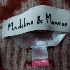 Madeline & Monroe Red and White Sweater